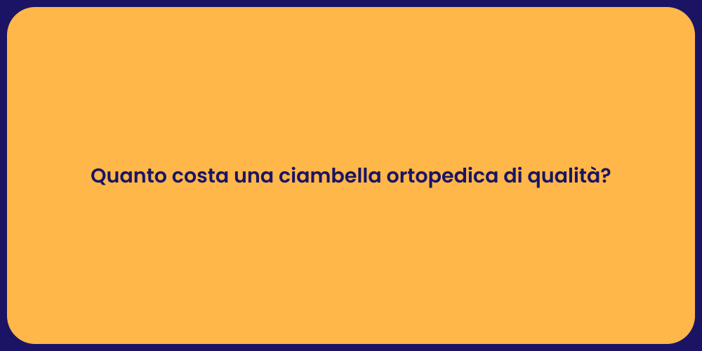 Prezzo Ciambella Ortopedica di Qualità