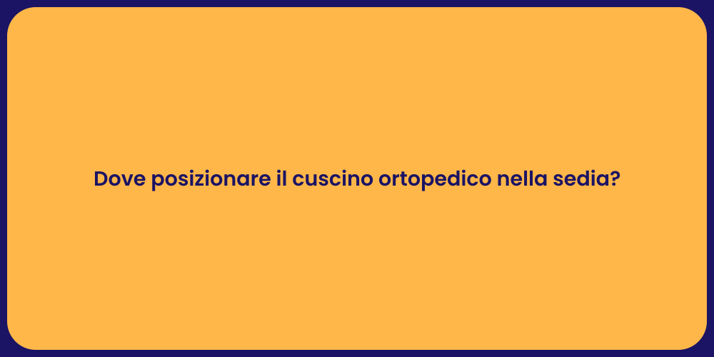 Come Ottimizzare il Cuscino Ortopedico