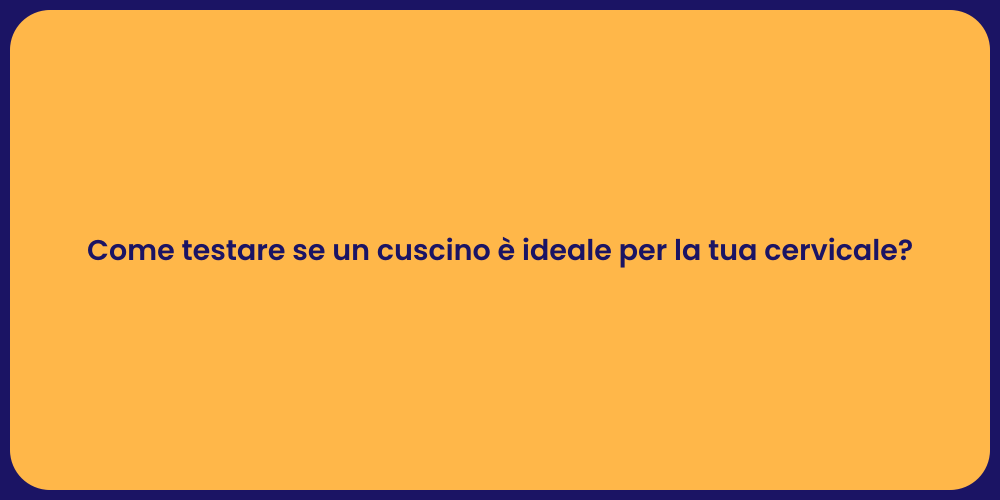 Come testare se un cuscino è ideale per la tua cervicale?