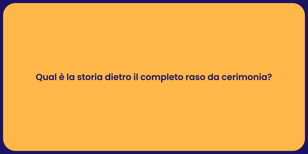 Qual è la storia dietro il completo raso da cerimonia?