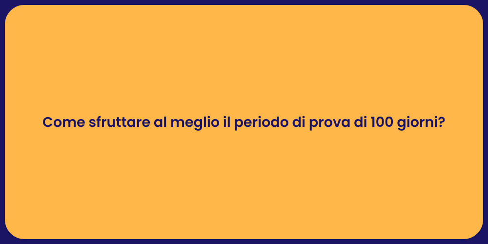 Come sfruttare al meglio il periodo di prova di 100 giorni?