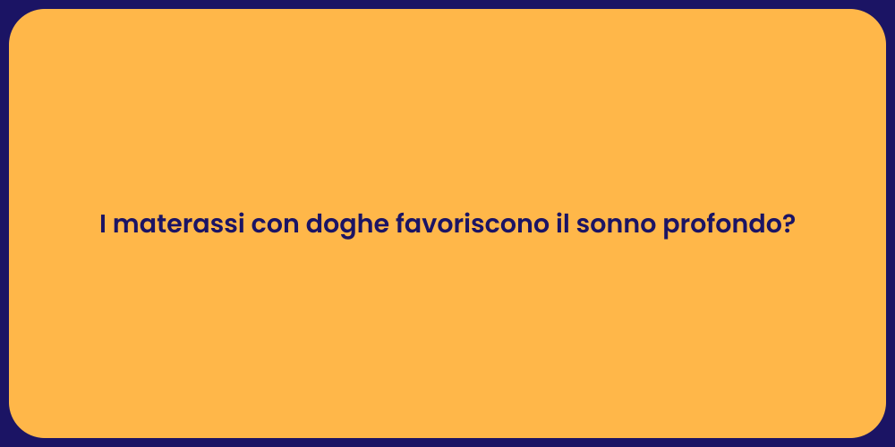 I materassi con doghe favoriscono il sonno profondo?