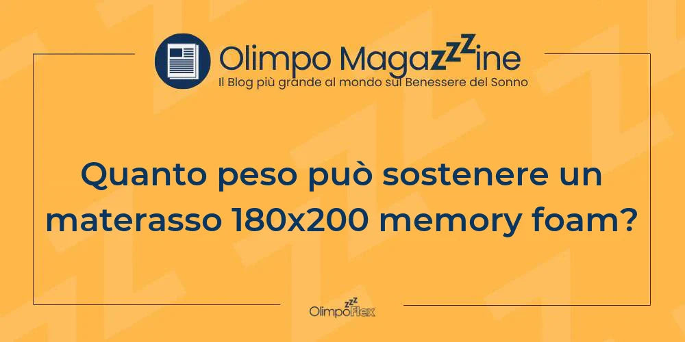 Quanto peso può sostenere un materasso 180x200 memory foam?
