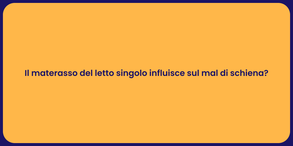 Come il Materasso Influisce sul Sonno