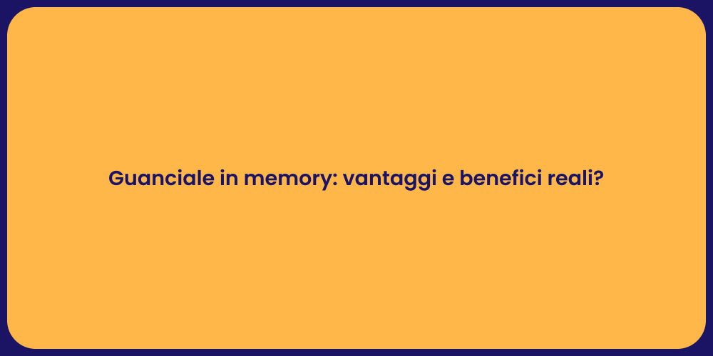 Guanciale in memory: vantaggi e benefici reali?