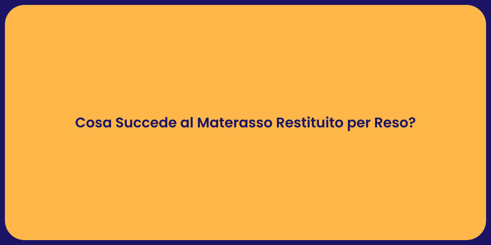 Cosa Succede al Materasso Restituito per Reso?
