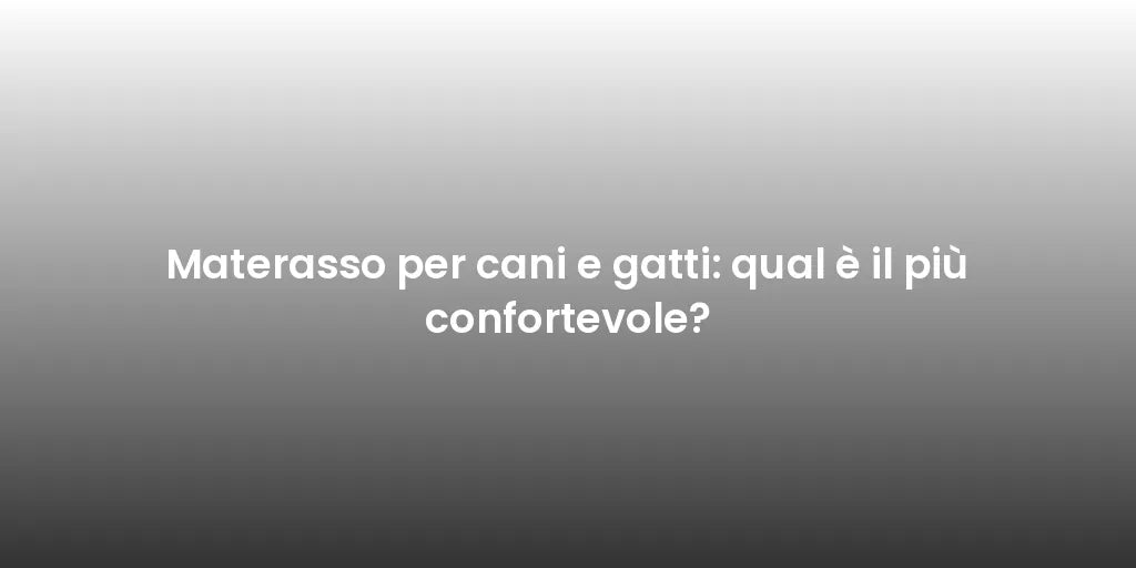 Materasso per cani e gatti: qual è il più confortevole?