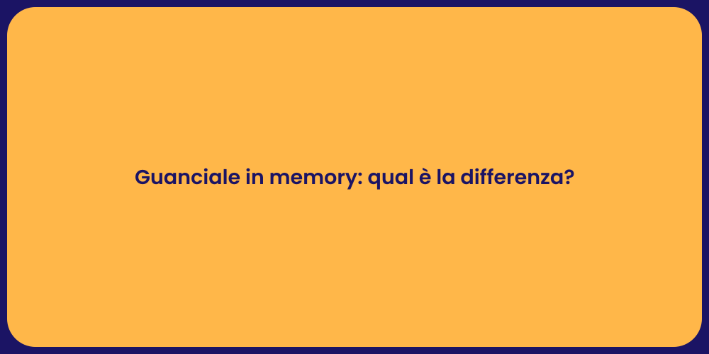 Guanciale in memory: qual è la differenza?