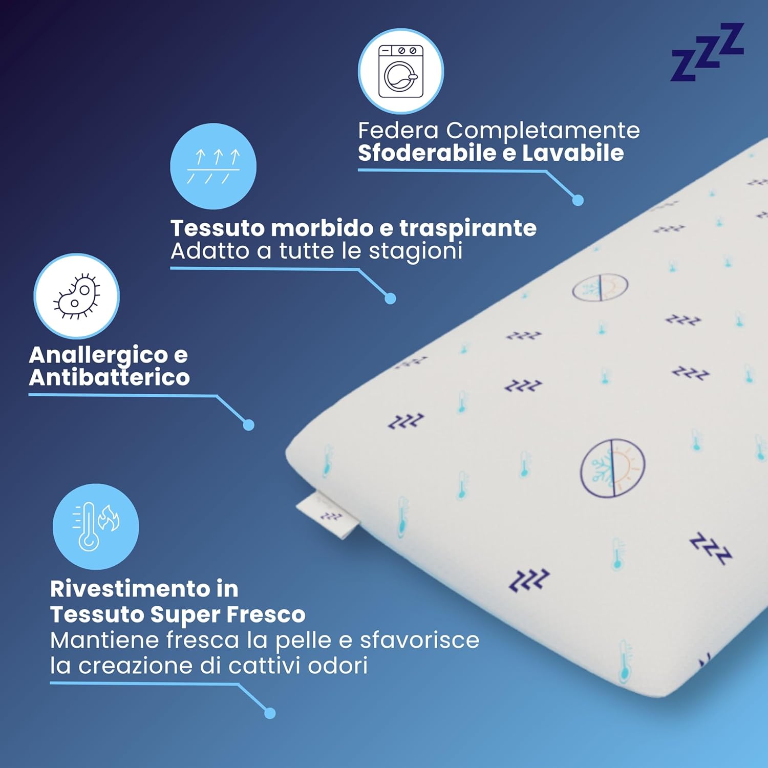 Coppia | Cuscino - Gel- Stop al Sudore - Termoregolatore - Poseidone
