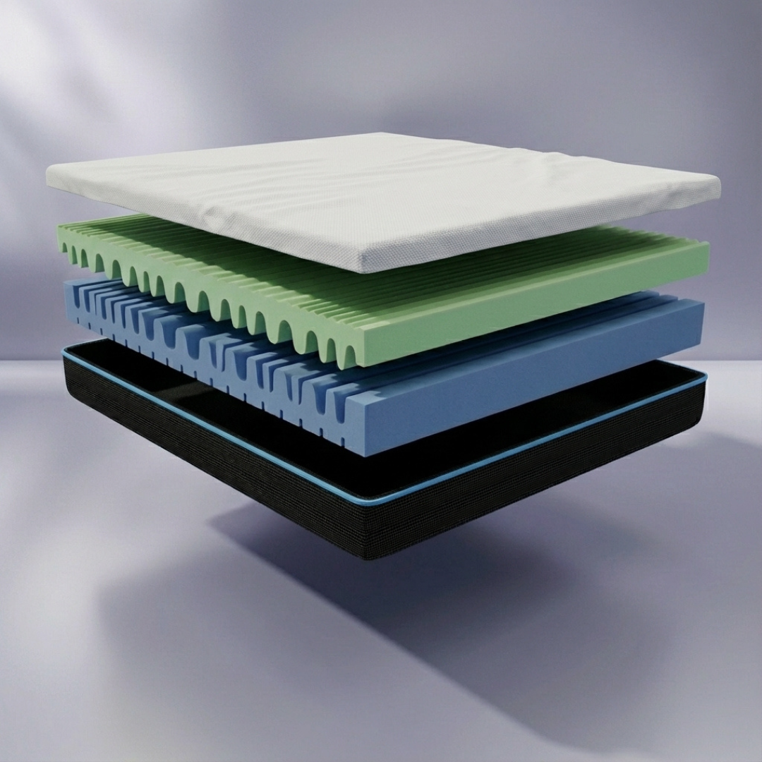 Materasso Memory Foam a due Strati con effetto massaggio Visir