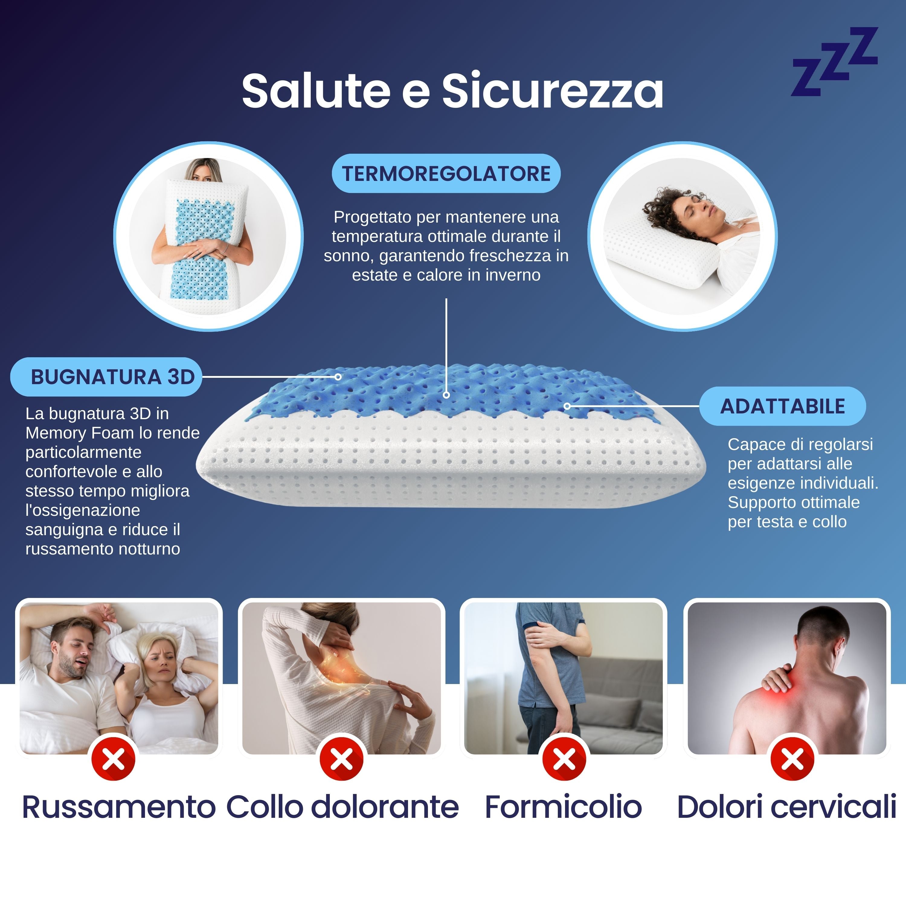 Cuscino - AntiRussamento - Russare non è più un problema - Zeus