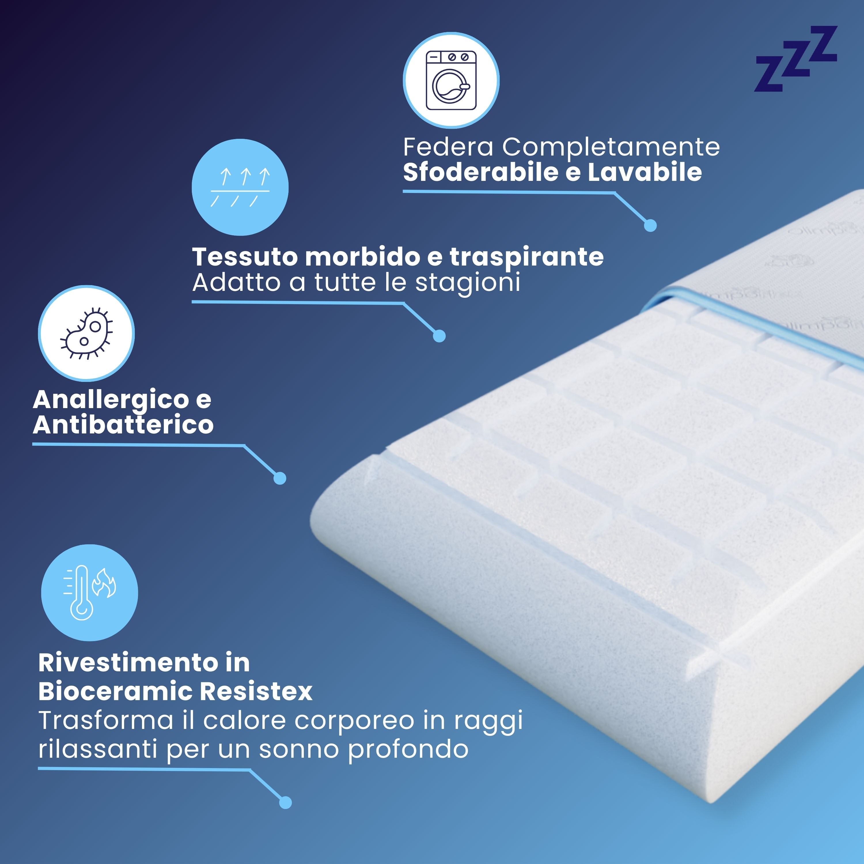 Cuscino per recupero muscolare a taglio laser in grafite - Lunar