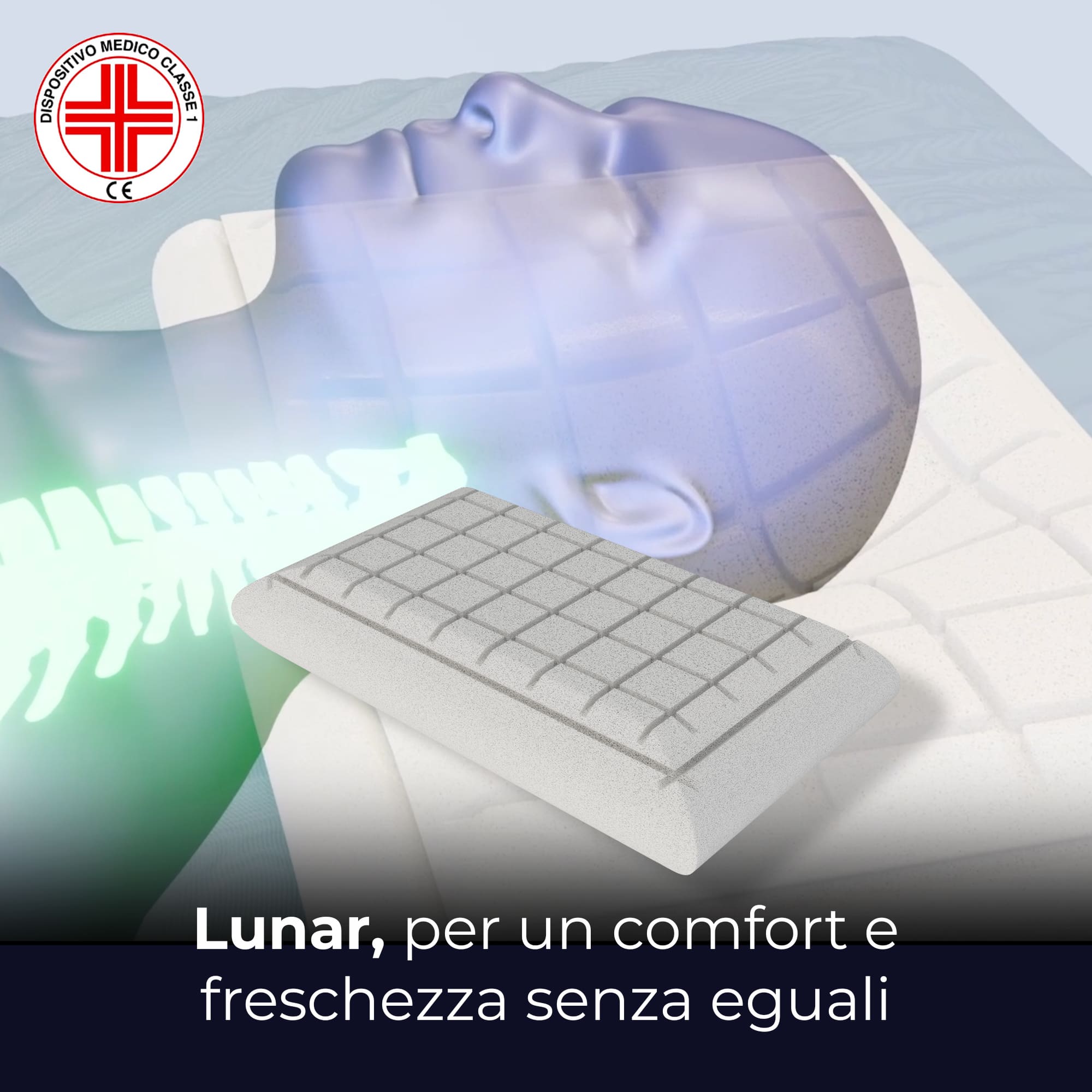 Cuscino per recupero muscolare a taglio laser in grafite - Lunar