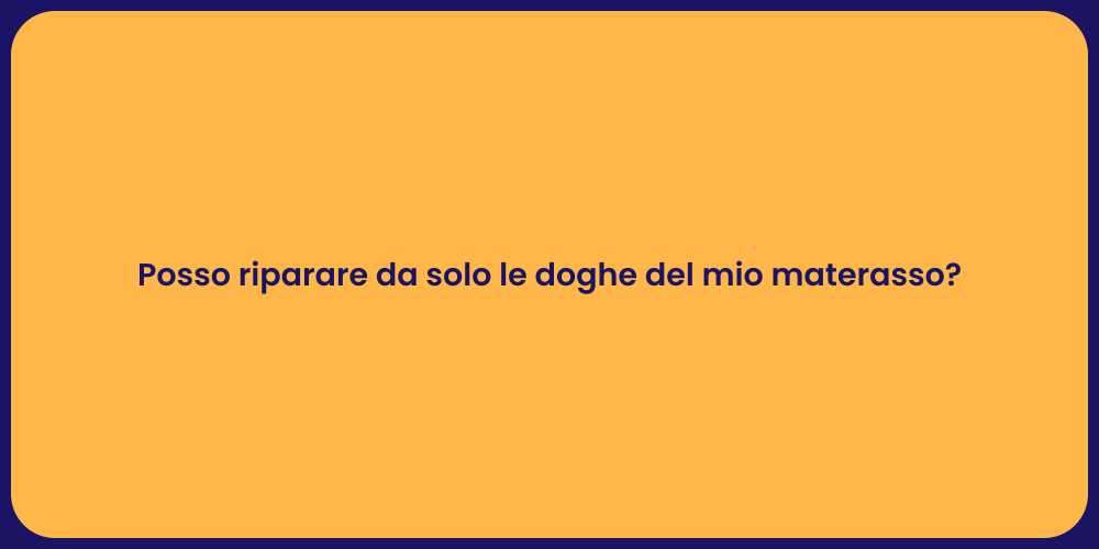 Posso riparare da solo le doghe del mio materasso?