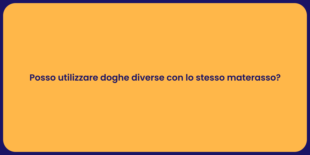 Posso utilizzare doghe diverse con lo stesso materasso?