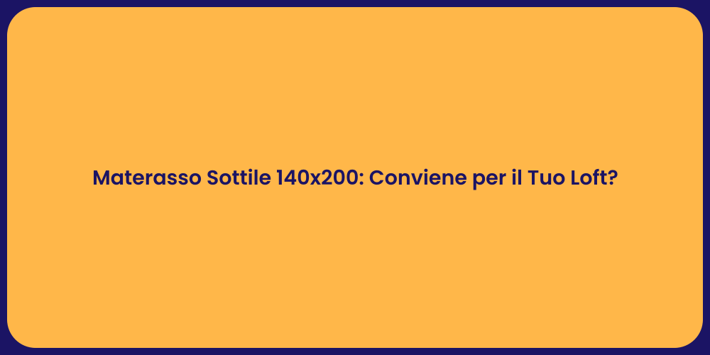 Materasso Sottile 140x200: Conviene per il Tuo Loft?
