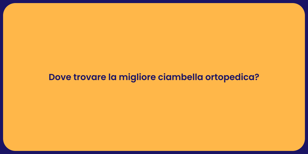 Dove trovare la migliore ciambella ortopedica?