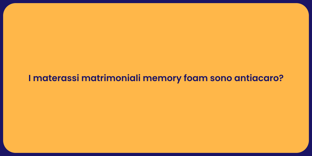 I materassi matrimoniali memory foam sono antiacaro?