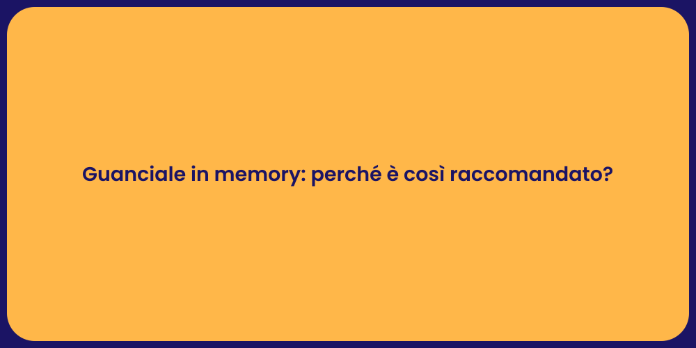 Guanciale in memory: perché è così raccomandato?