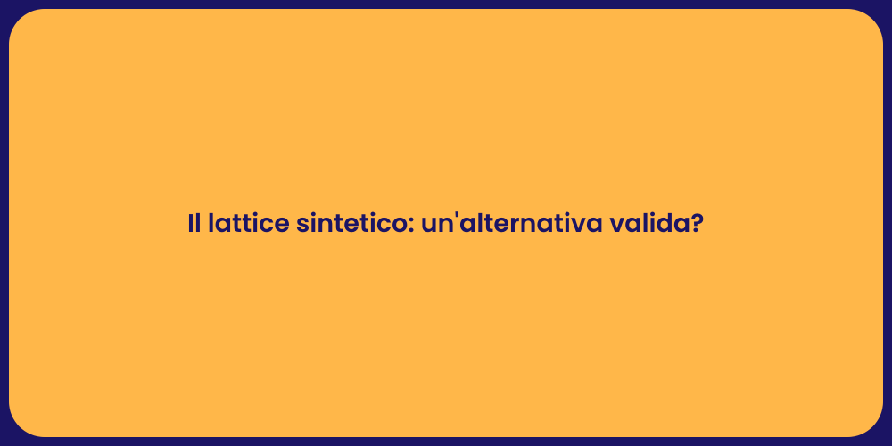 Il lattice sintetico: un'alternativa valida?
