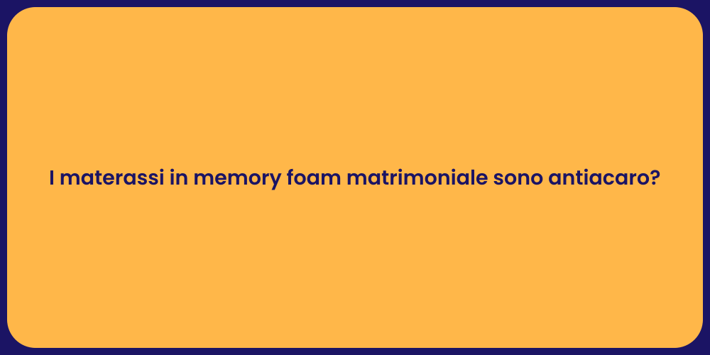 I materassi in memory foam matrimoniale sono antiacaro?