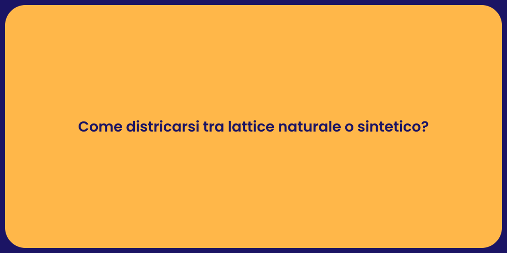 Come districarsi tra lattice naturale o sintetico?