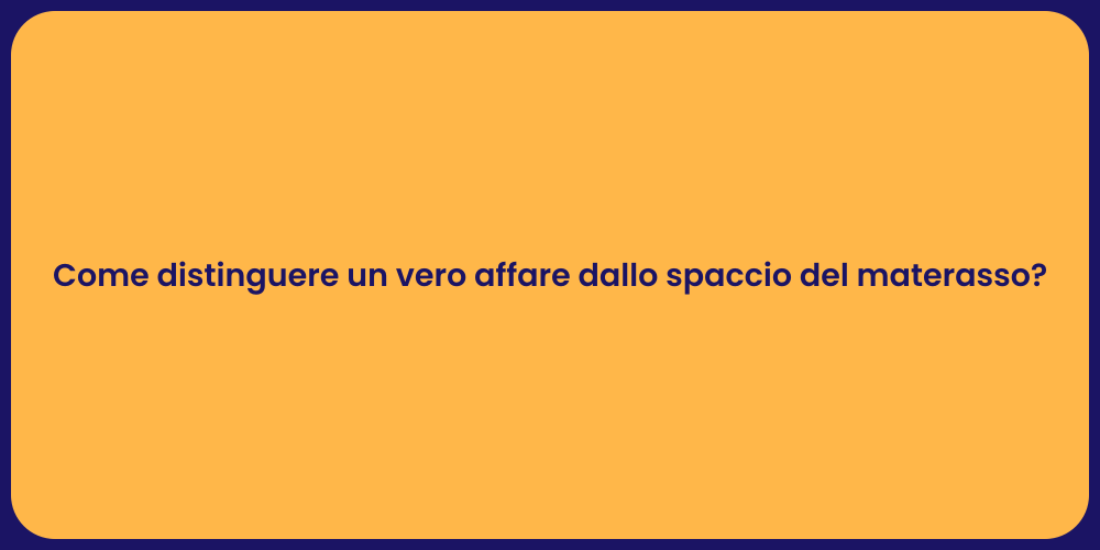 Come distinguere un vero affare dallo spaccio del materasso?