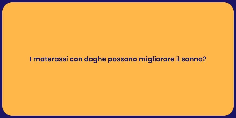 I materassi con doghe possono migliorare il sonno?