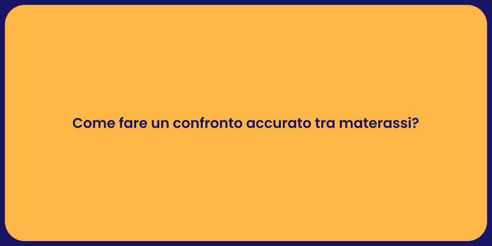 Come fare un confronto accurato tra materassi?