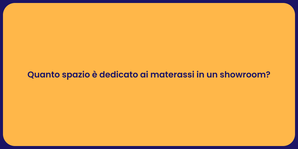 Quanto spazio è dedicato ai materassi in un showroom?