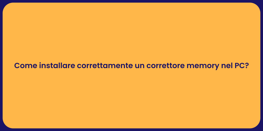 Come installare correttamente un correttore memory nel PC?