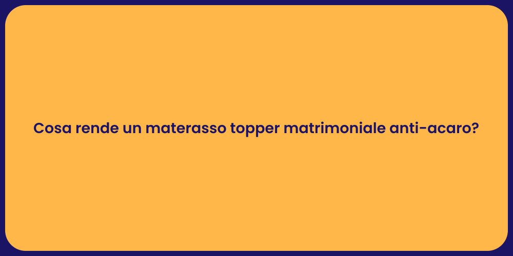 Cosa rende un materasso topper matrimoniale anti-acaro?