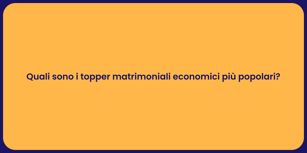 Quali sono i topper matrimoniali economici più popolari?