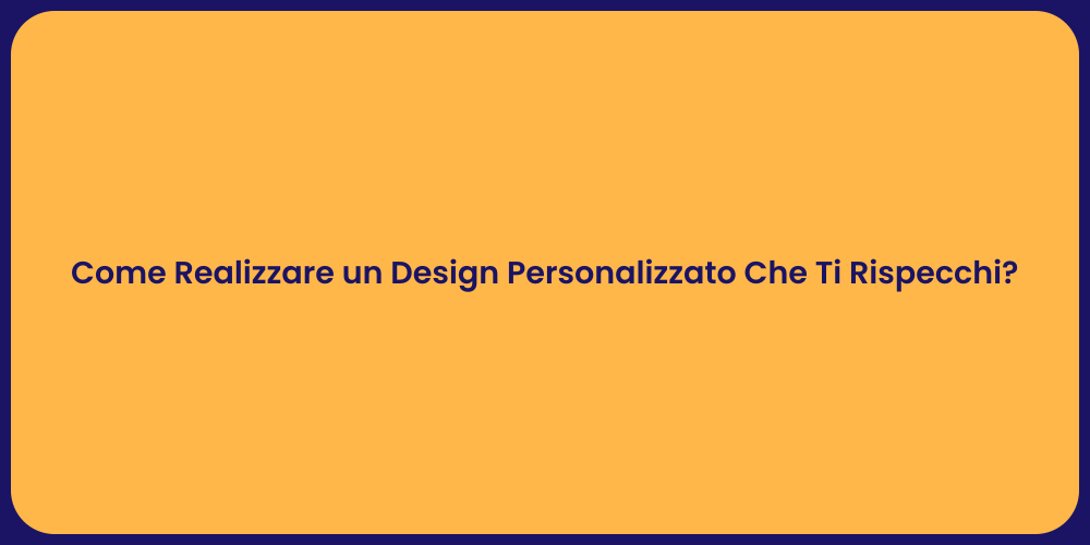 Come Realizzare un Design Personalizzato Che Ti Rispecchi?