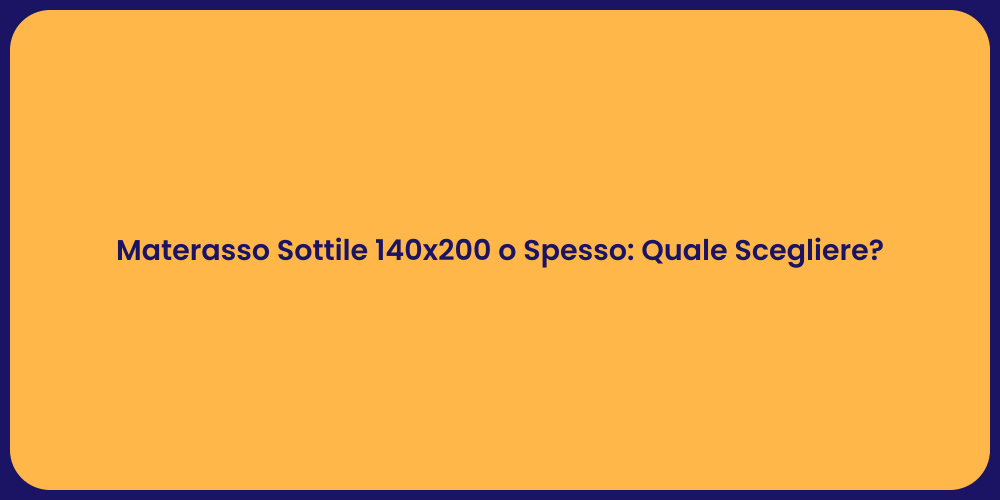 Materasso Sottile 140x200 o Spesso: Quale Scegliere?