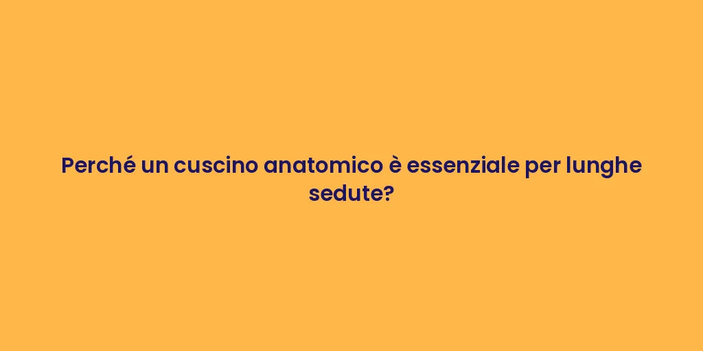 Perché un cuscino anatomico è essenziale per lunghe sedute?