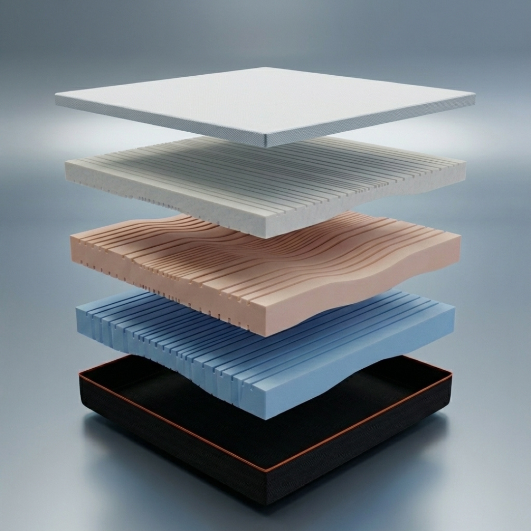 Kit Deluxe – Materasso Triplo Strato + 2 Cuscini + Coprimaterasso + Lenzuolo Sotto Inclusi