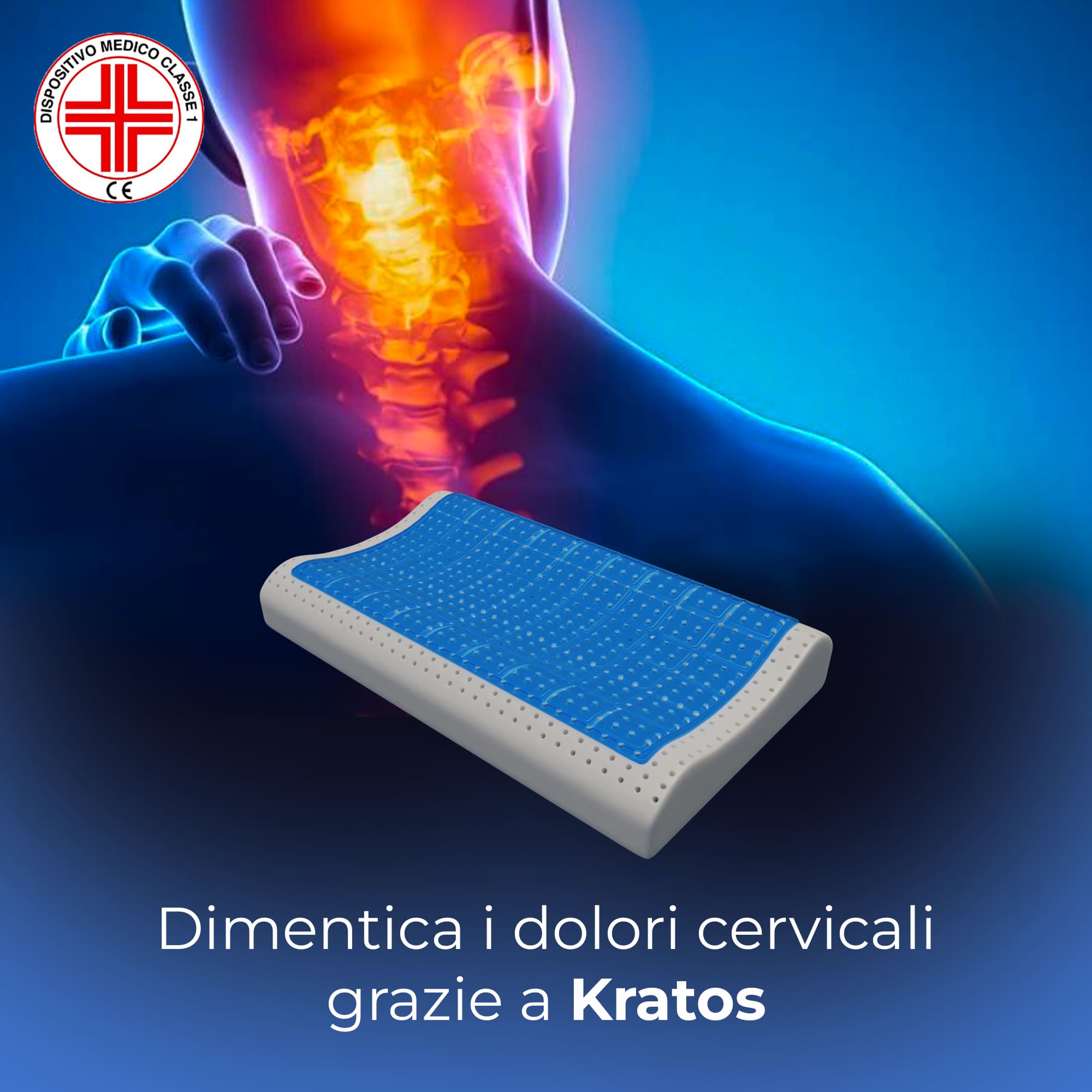 Cuscino - Gel- Cervicale - Stop al Sudore - Termoregolatore - Kratos